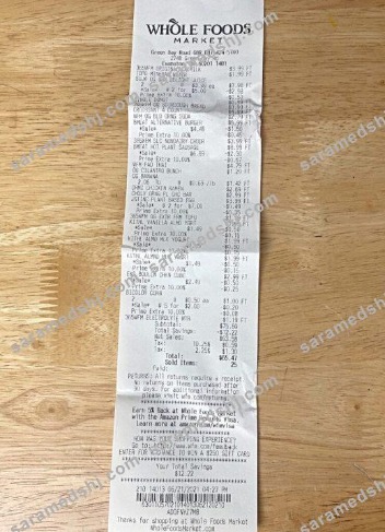 Whole foods market payment receipt
